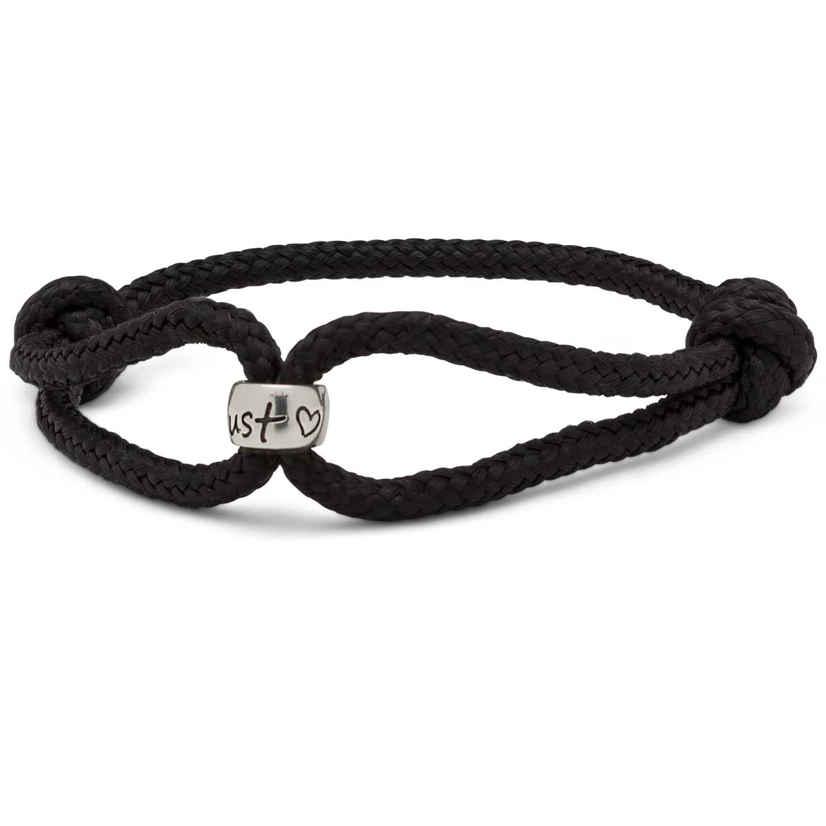 Original Wanderlust gifts for men, adjustable vegan cord bracelet in black