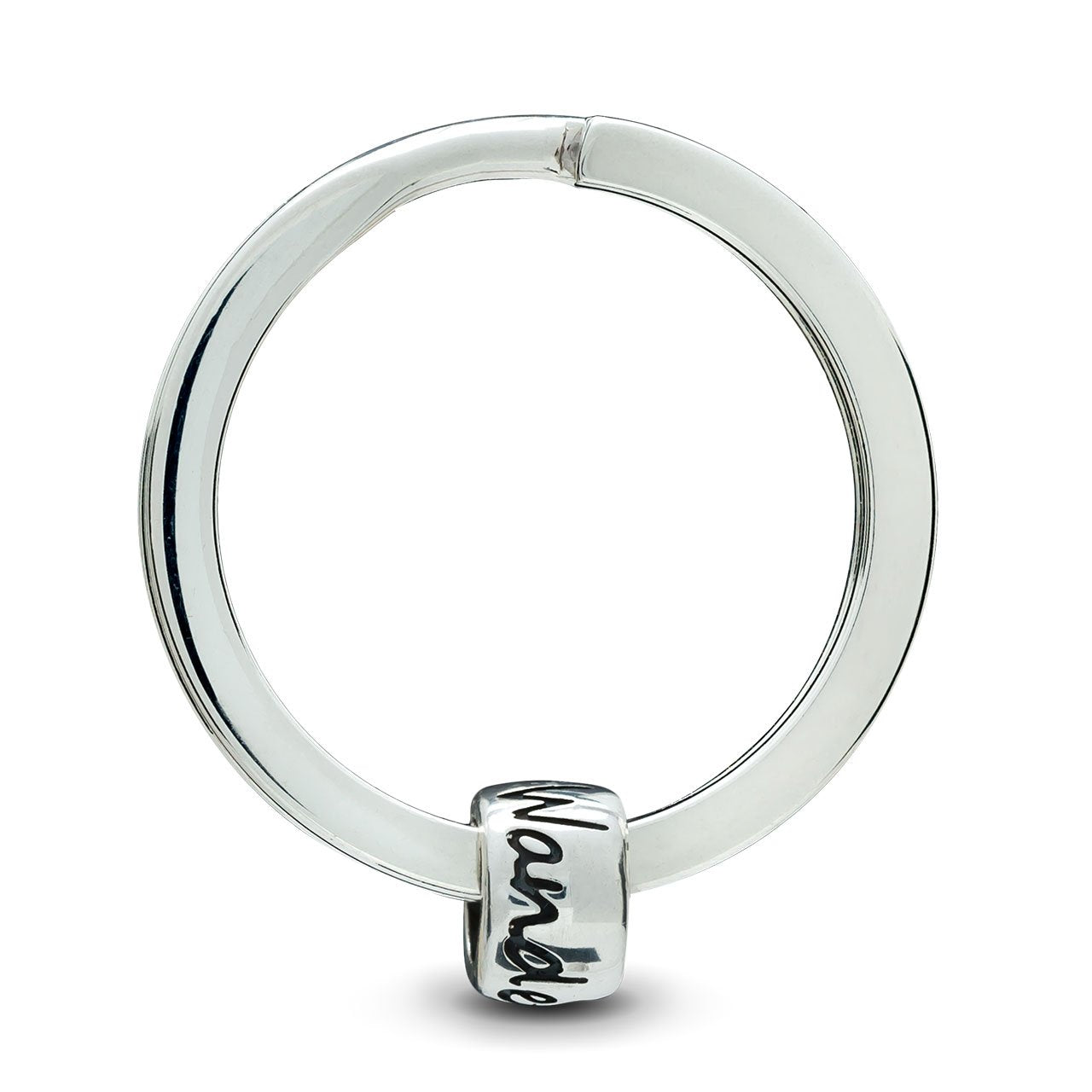 Solid silver Wanderlust chunky keyring - large traveler keyring from Brighton's Off The Map