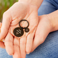 Personalised Coordinates Black Steel Keyring