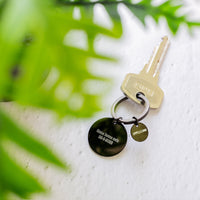 Personalised Coordinates Black Steel Keyring