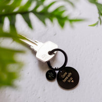 Personalised Coordinates Black Steel Keyring