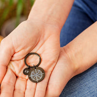 Personalised Coordinates Black Steel Keyring