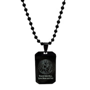 black steel dog tag saint christopher necklace off the map jewellery