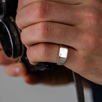 mens initial sterling silver signet ring bespoke custom engraved