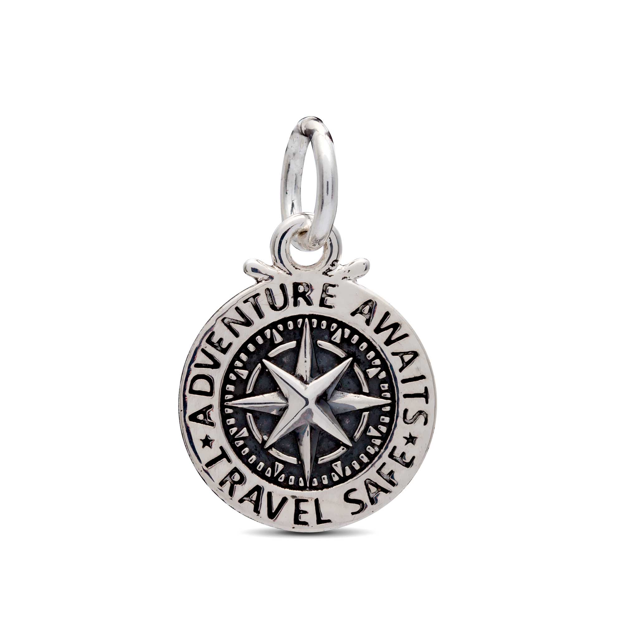 personalised travel safe alternative saint christopher charm for bracelets or necklace
