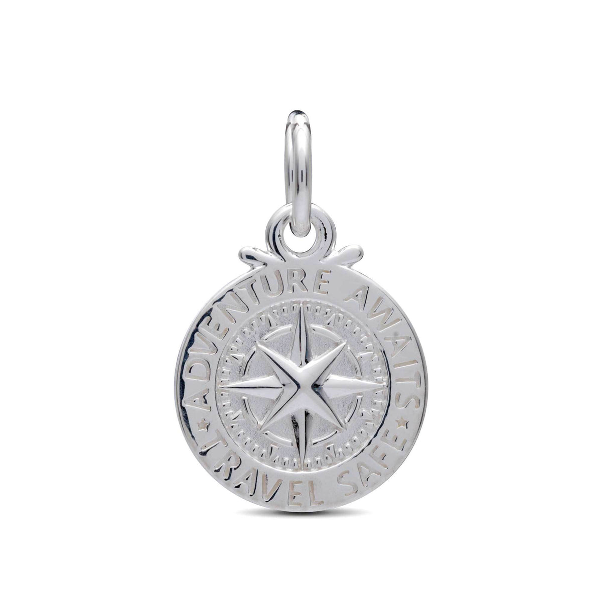 personalised travel safe alternative saint christopher silver charm for bracelets or necklace