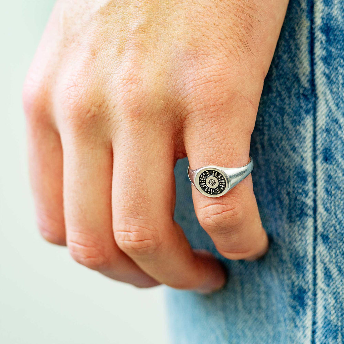 Coordinates Latitude Longitude Silver Signet Ring - Rings from Off The Map Jewellery