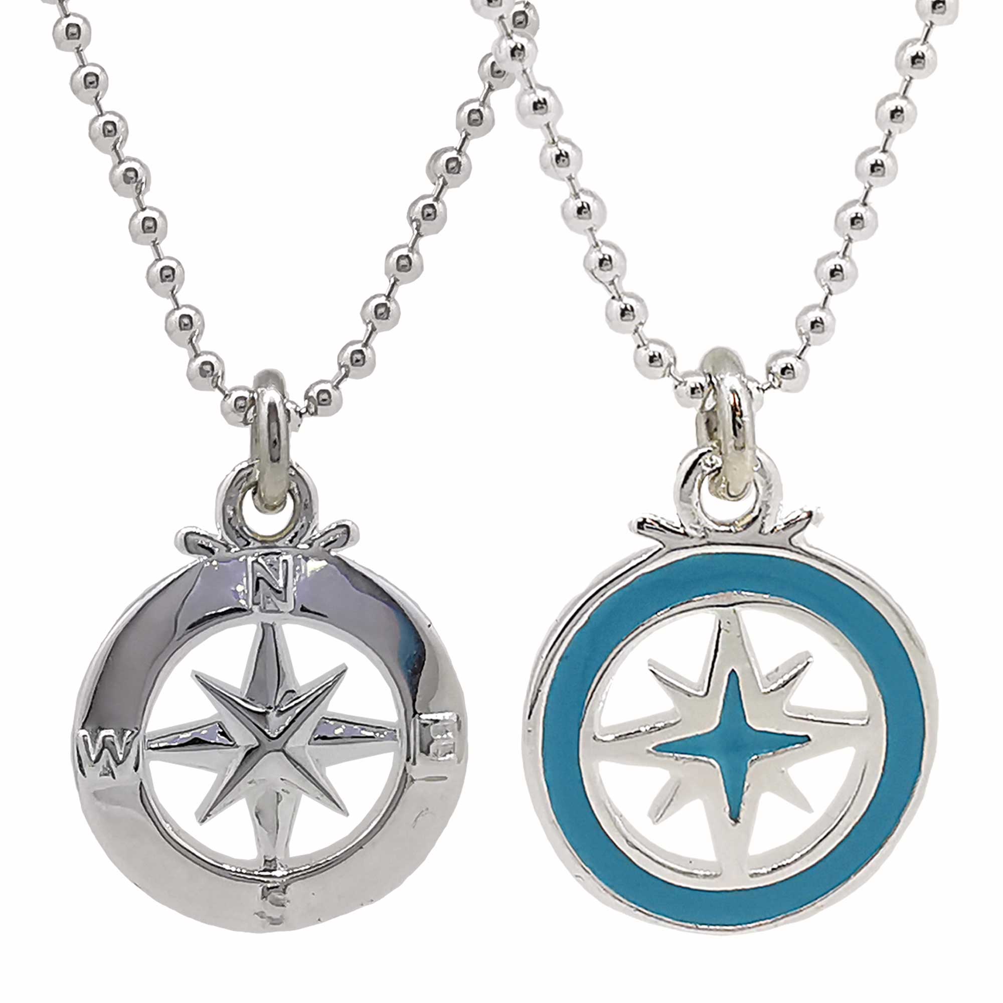 Enamel compass necklace for women travel alternative saint christopher pendant gift