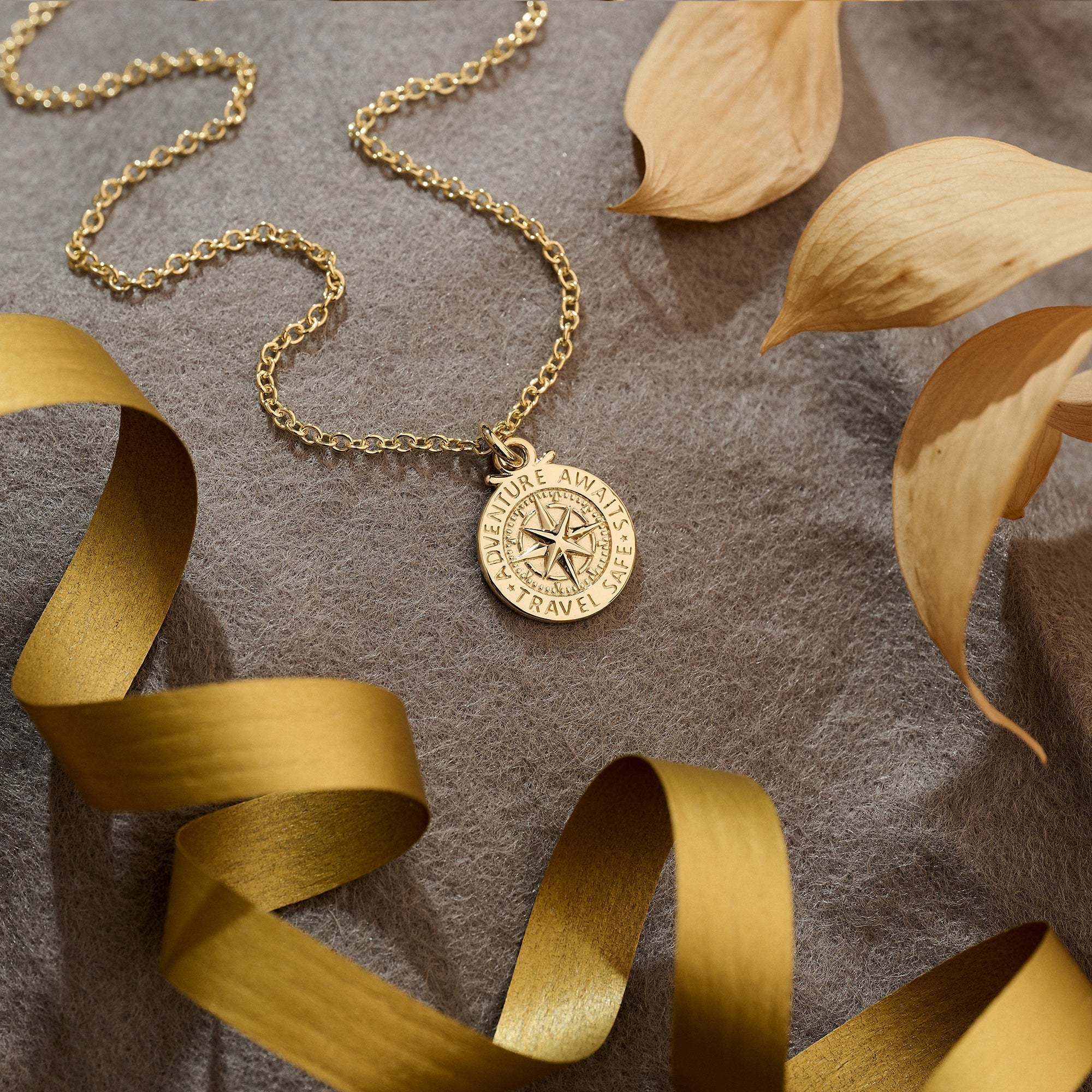 Small gold clearance coin pendant