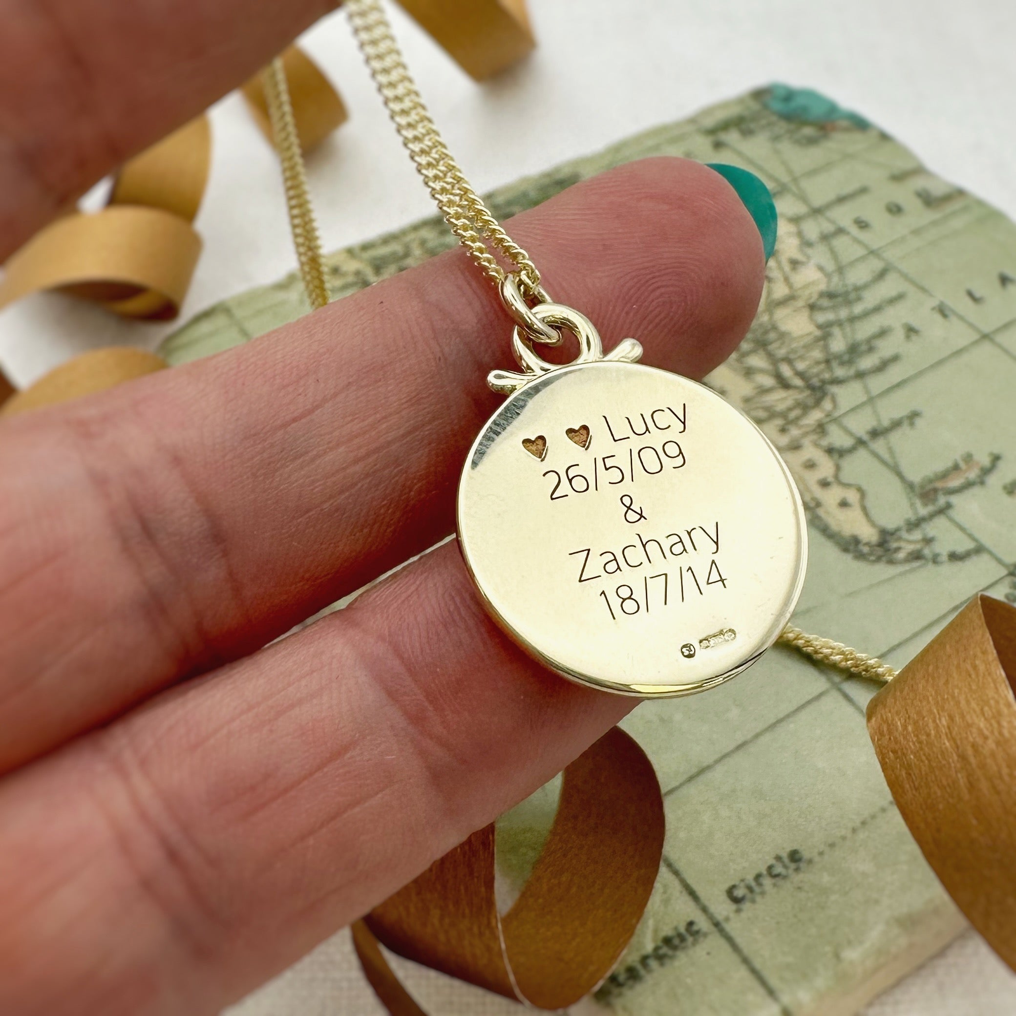 solid gold compass necklace travel safe adventure awaits