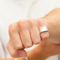 script initials silver signet rings engraved mens pinky ring