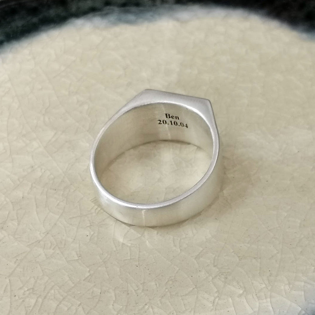 inside sterling silver signet ring engraving 21st birthday gift idea for men