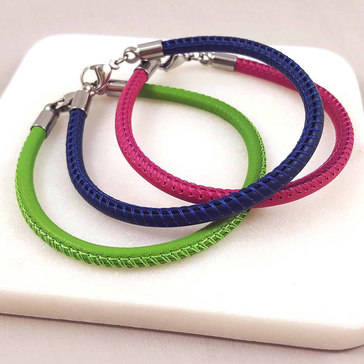 Italian leather mojo charm bead bracelets Scarlett Jewellery