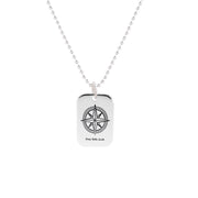 silver small dog tag mens necklace engraved stay safe