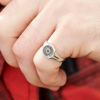 coordinates latitude longitude signet ring for men sterling silver
