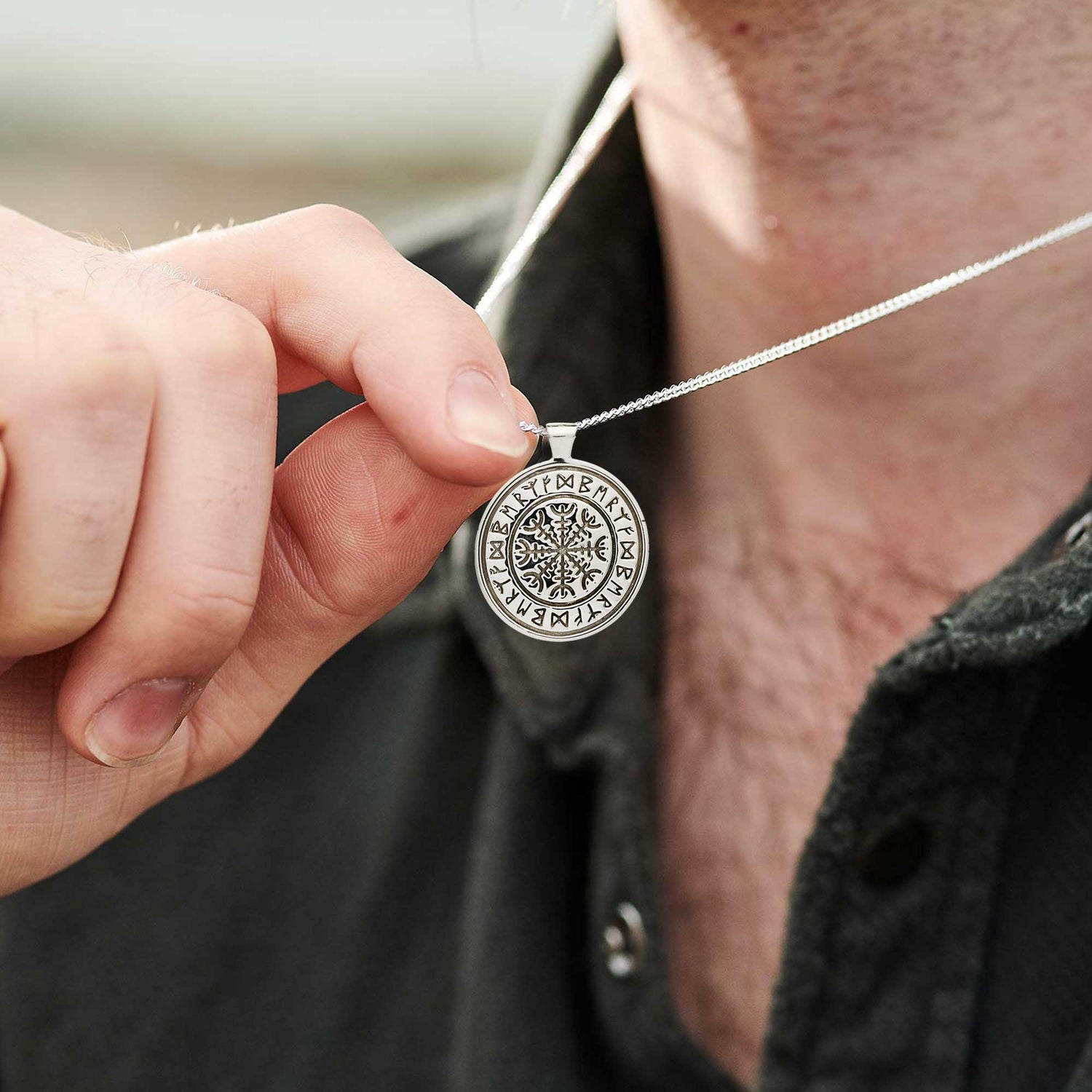 Travel Viking Rune Personalised Silver Necklace - Necklaces from Off The Map Jewellery