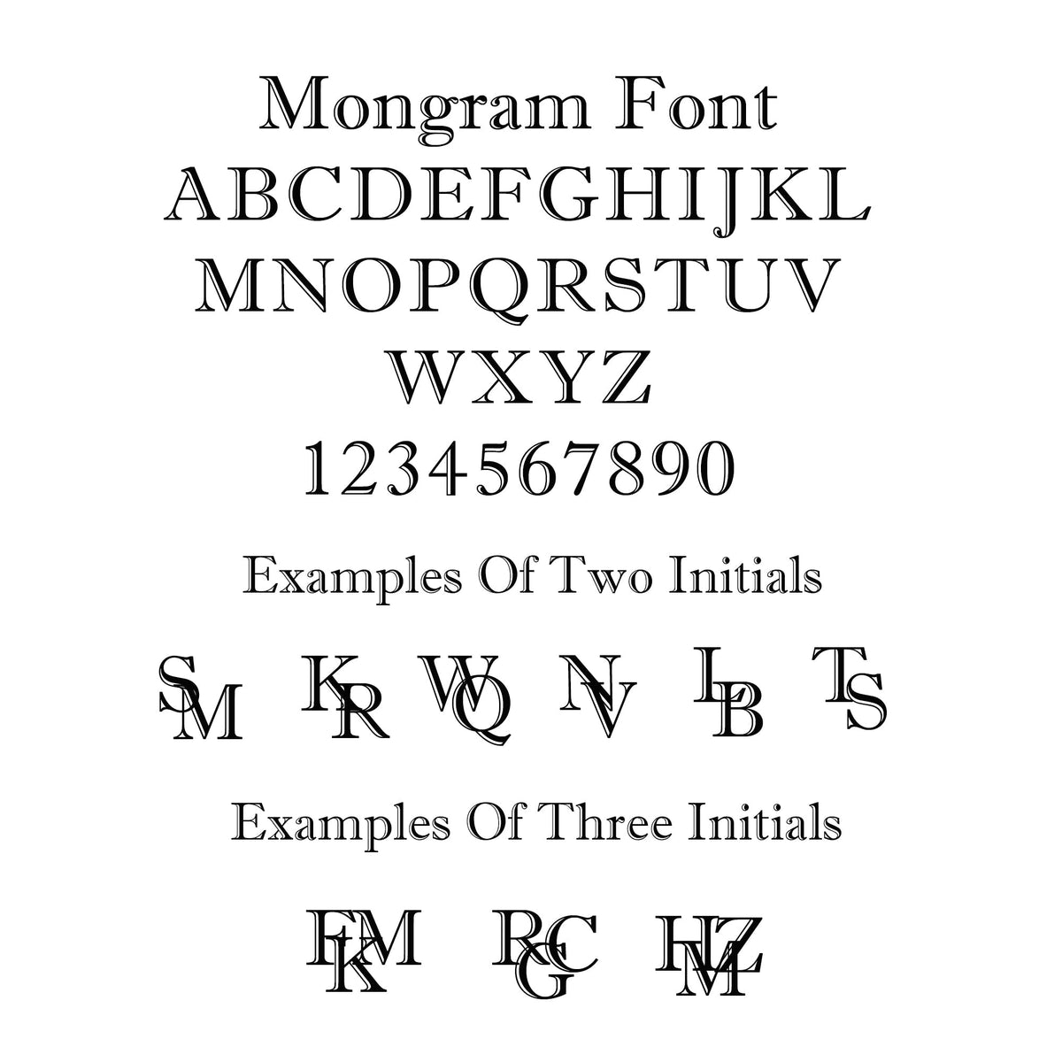 Monogram Initials Round Silver Signet Ring - 3 Initials