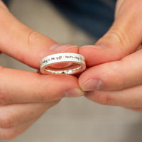 periphery edge engraved silver  5mm wide comfort court ring off the map jewellery