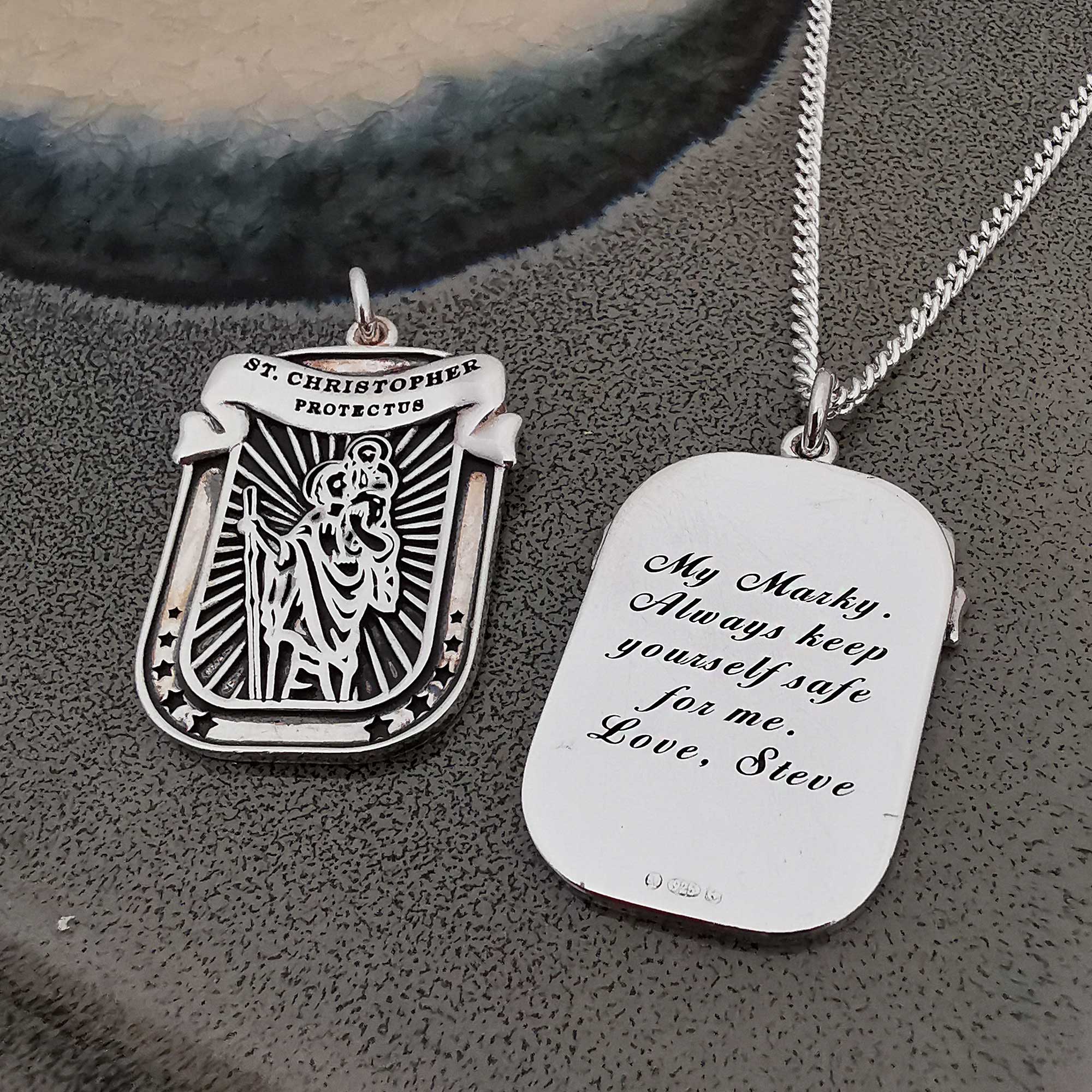 Saint christopher shop dog tag