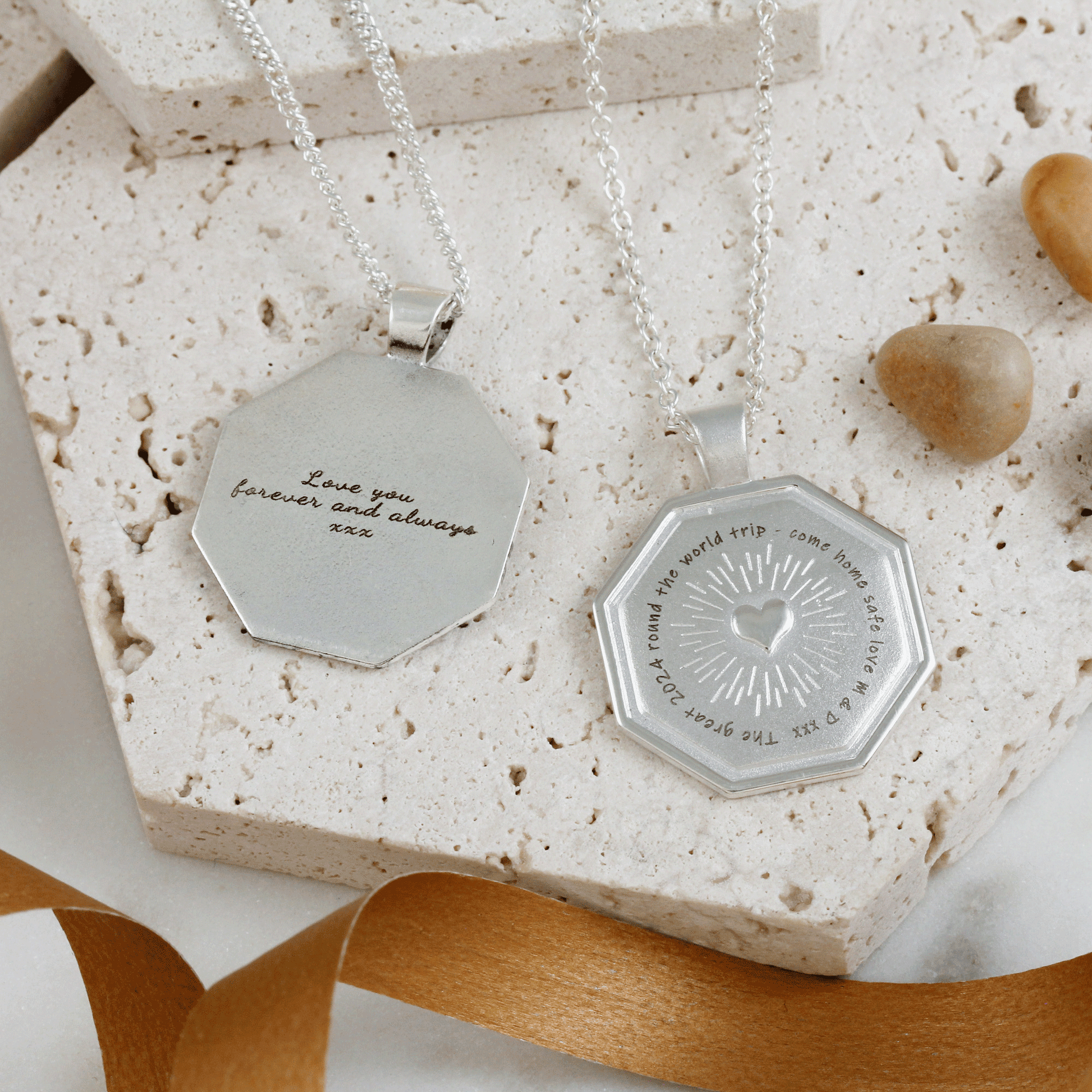 Customizable Pendant with Raised Heart Detail