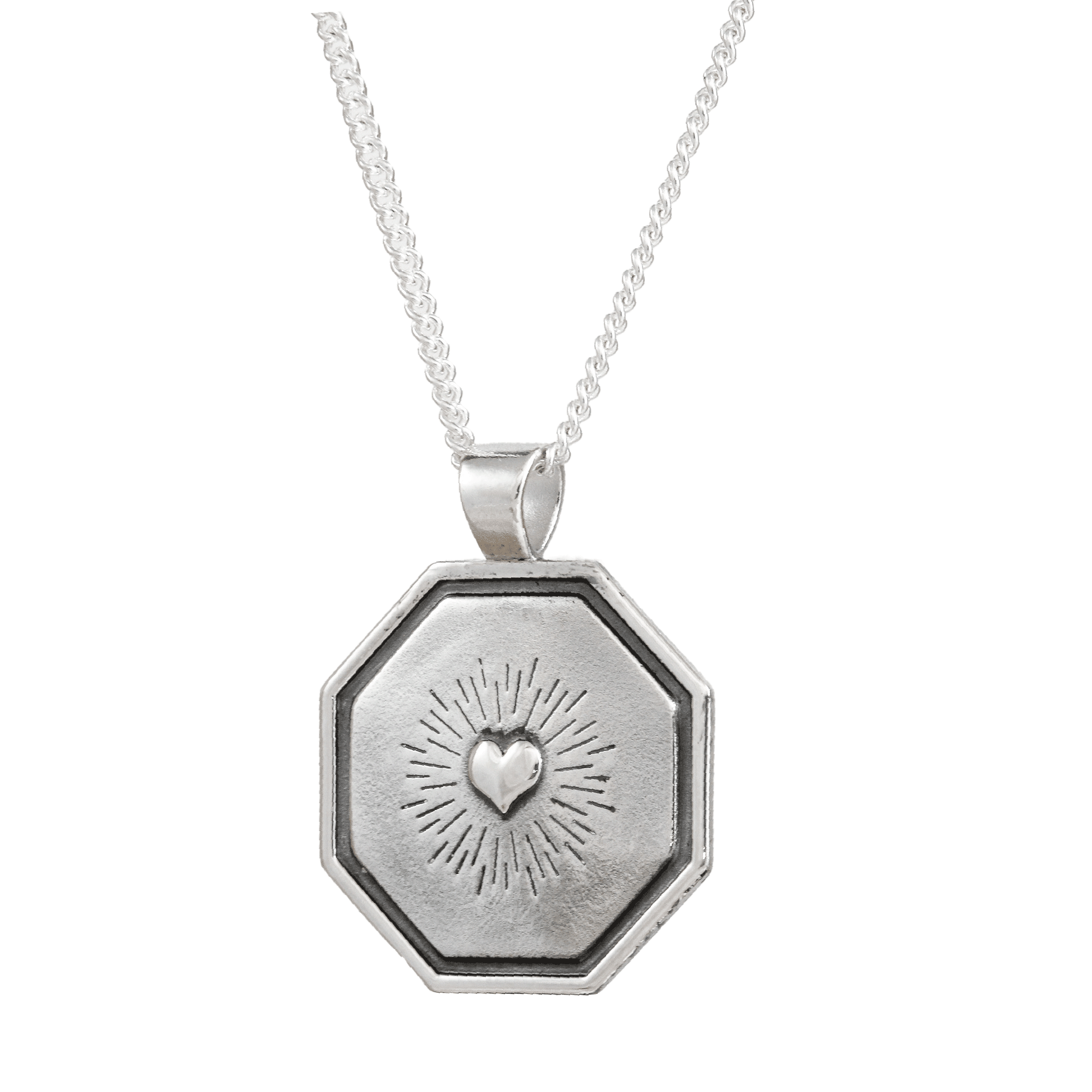 "Personalized Silver Octagon Necklace - Cherish the Journey