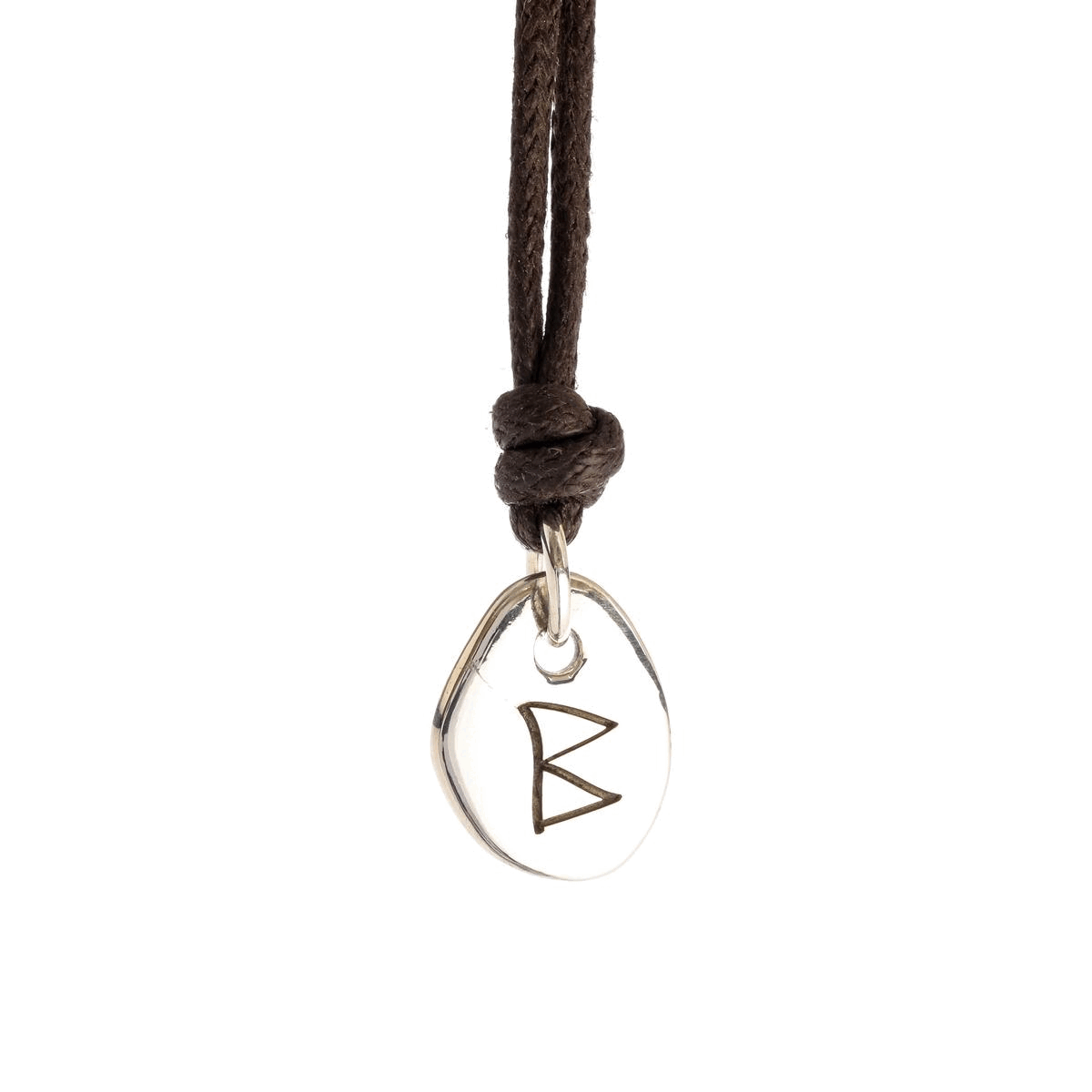 silver &amp; vegan cord rune necklace for travel gift
