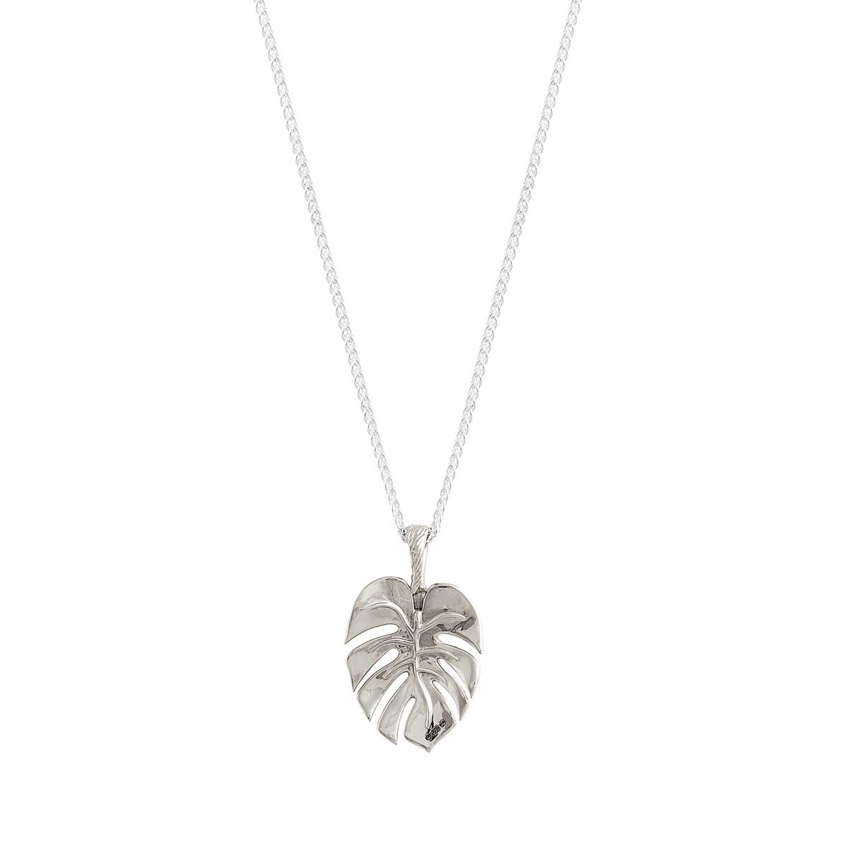 Monstera Palm Leaf Silver Necklace Scarlett Jewellery Tropical Pendant