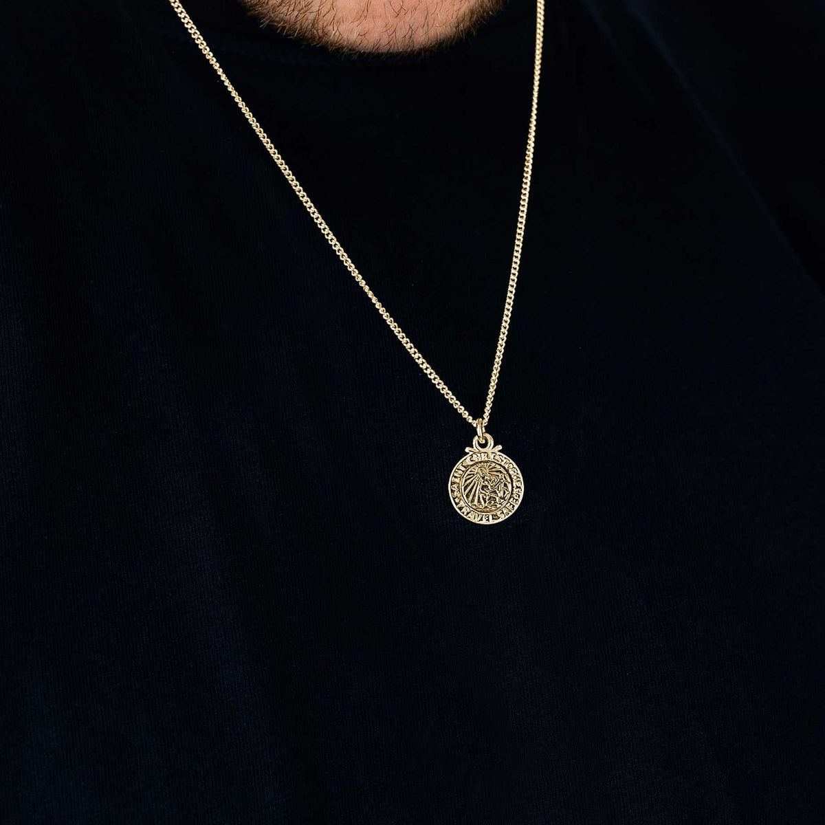 Solid Gold St Christopher for Travellers - Solid Gold Pendant