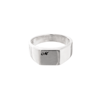 silver signet ring engraved with initials gift for son husband boyfriend 21st birthday