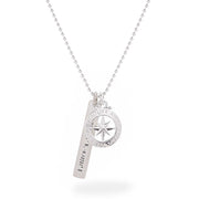 coordinated latitude longitude engraved compass necklace gift for son daughter going away travel gift remind of home