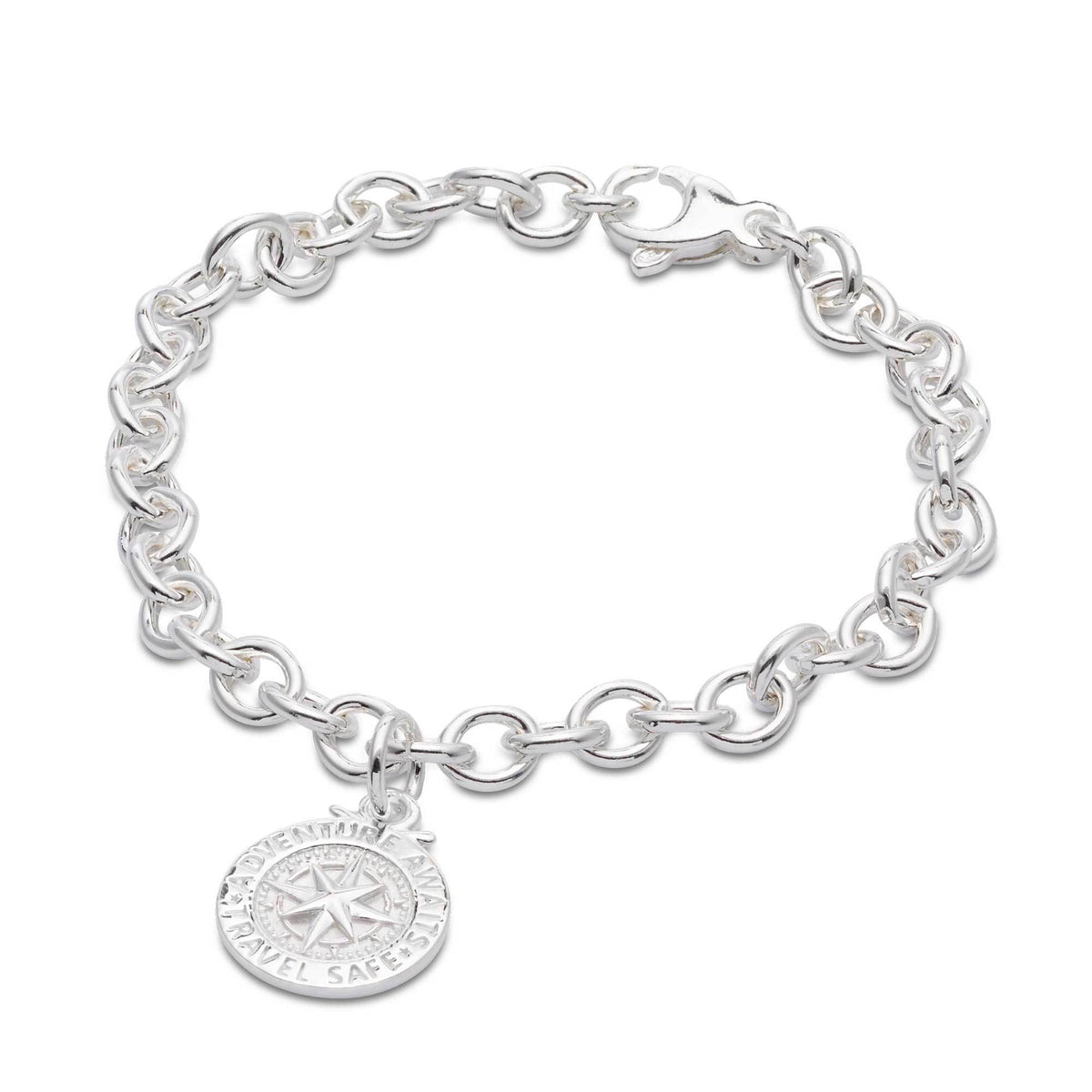 personalised travel safe alternative saint christopher silver charm bracelet