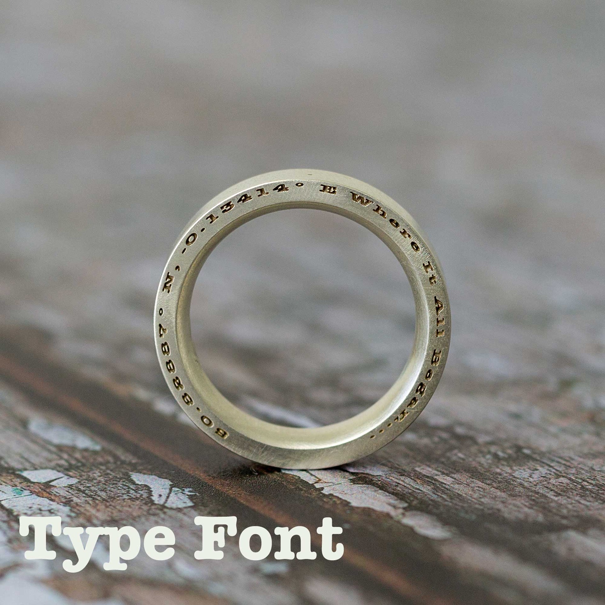 secret message mens personalised ring engraved on edge scarlett jewellery