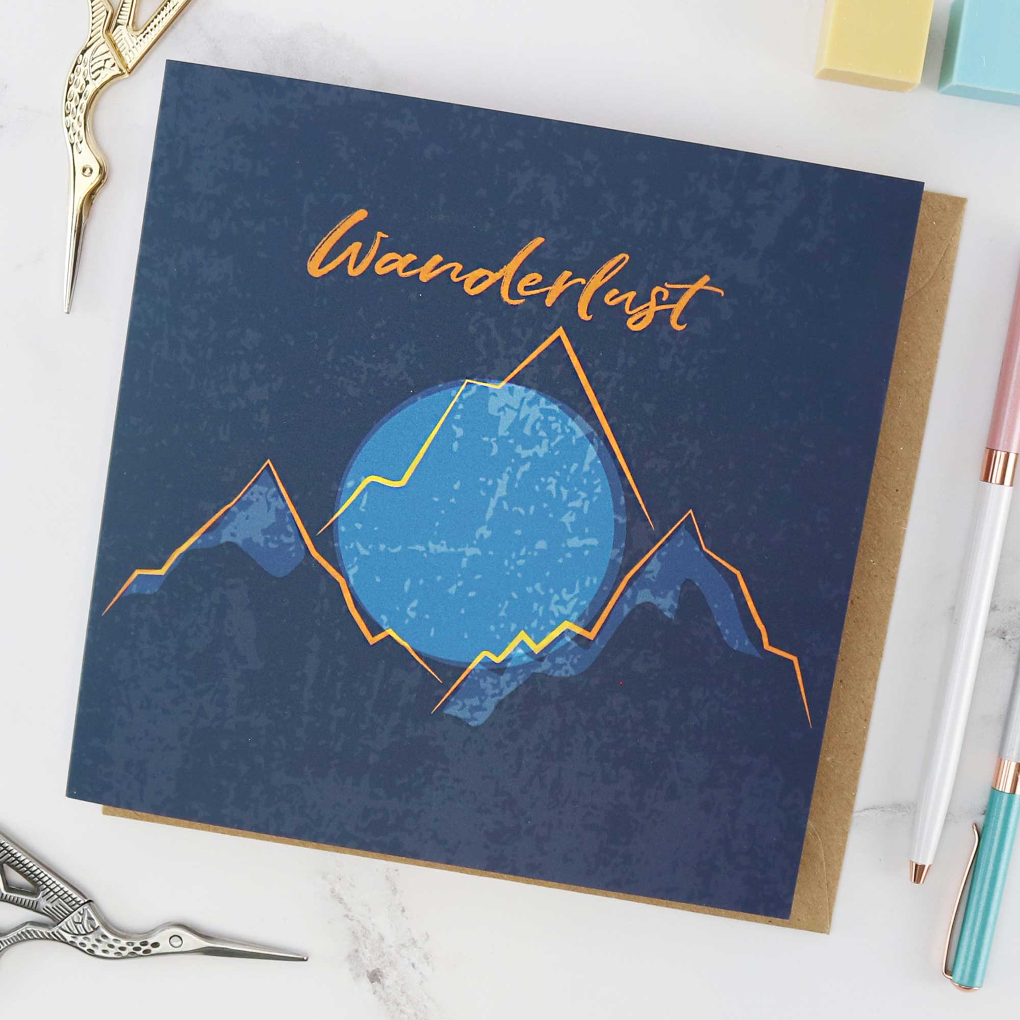 Wanderlust greeting gift card for someone going away travelling